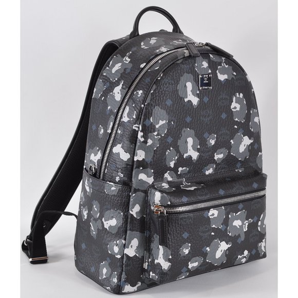MCM Stark Floral Leopard Visetos Backpack Bag - Picture 1 of 11